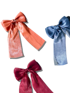 Handmade Organza Hair Bow Barrette | Red