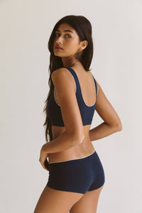 Support Cotton Bra: Navy