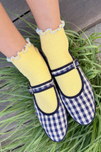 Load image into Gallery viewer, The Petite Ruffle Sock: Butter / Baby Blue