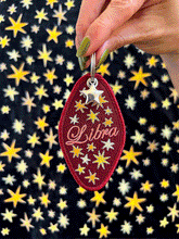 Load image into Gallery viewer, Libra Embroidered Retro Motel Keychain