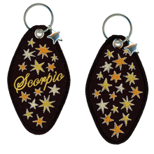 Load image into Gallery viewer, Scorpio Embroidered Retro Motel Keychain