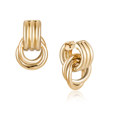 Load image into Gallery viewer, Olsen Convertible Hoops: Gold Plate