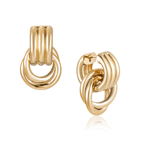 Olsen Convertible Hoops: Gold Plate