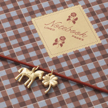Load image into Gallery viewer, Fabric Lined Notebook, A5 Softcover - Petals &amp; Plaid