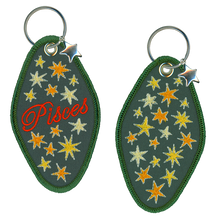 Load image into Gallery viewer, Pisces Embroidered Retro Motel Keychain