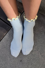 Load image into Gallery viewer, The Petite Ruffle Sock: Baby Blue / Butter