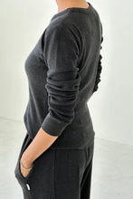 Load image into Gallery viewer, Pointelle Fundamental Tee - Charcoal