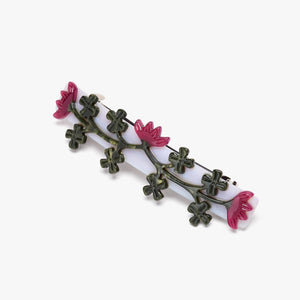 Crimson Clover French Barrette Hair Clip