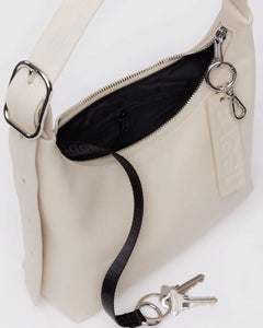 Mini Recycled Leather Shoulder Bag - Stone