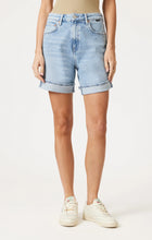Load image into Gallery viewer, Heidi Long Cuffed Shorts - Light Blue 90&#39;s