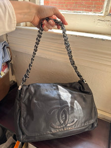 CHANEL Black Lambskin Hobo Bag