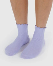 Load image into Gallery viewer, Lettuce Edge Sock Set of 2 - Lavender &amp; Red