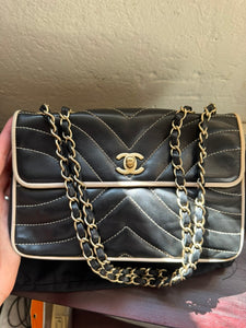CHANEL Navy + Ivory Classic Flap Bag