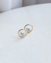 Load image into Gallery viewer, Luna Studs - White Topaz