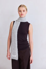 Load image into Gallery viewer, The Alpaca Skinny Scarf - Blizzard Grey