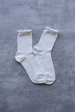 Load image into Gallery viewer, Wednesday Ruffle Socks: White