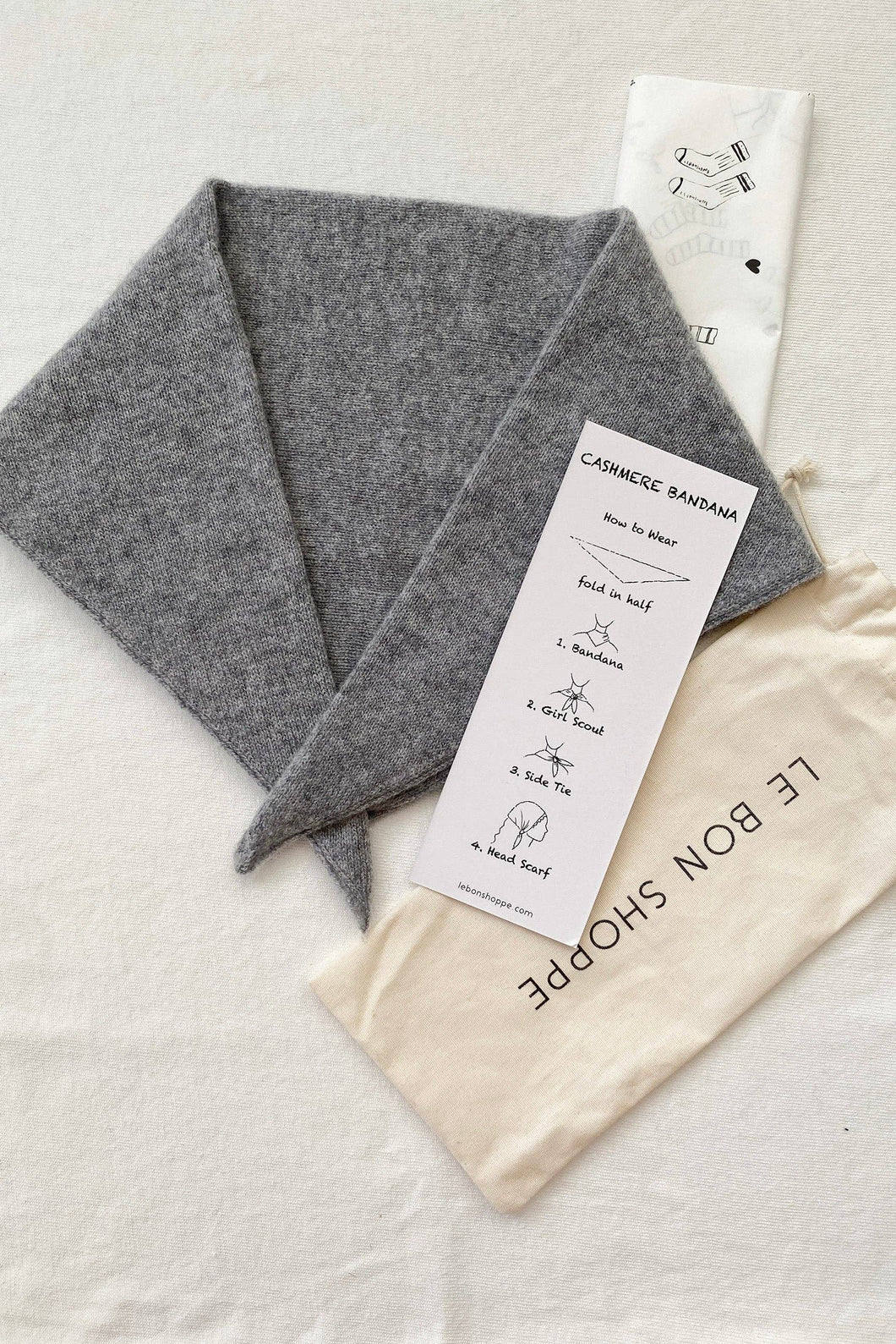 Cashmere Bandana: Ht. Gray