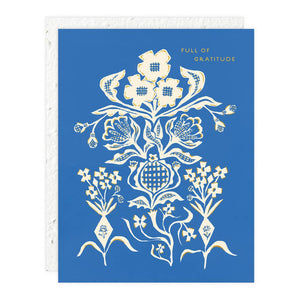 Blue Flower Bouquet - Thank You Card