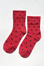 Load image into Gallery viewer, Heart Sneaker Socks: Tomato/Navy