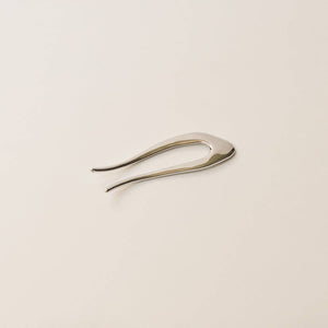 Short U-Shaped Metal Hair Stick | Silver
