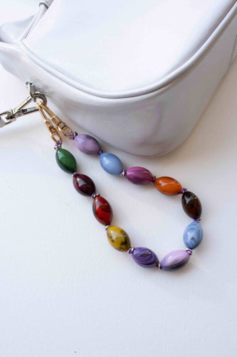 Color Bead Bag Charm: Vivid Marble