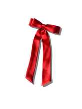 Load image into Gallery viewer, The Perfect Slim Satin Bow Clip: Red