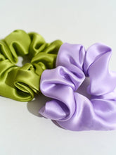 Load image into Gallery viewer, "Silken Hair" Silk Scrunchie Hair Tie - Green
