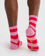 Load image into Gallery viewer, Crew Sock - Pink Stripe