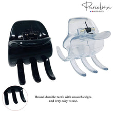 Load image into Gallery viewer, Parcelona French Classic Large Pony Cellulose Jaw Hair Claw for Women and Girls: Shell-Black