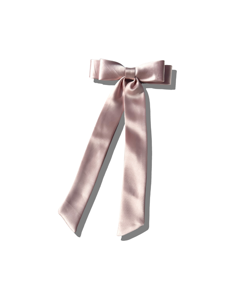 The Perfect Slim Satin Bow Clip: Pink