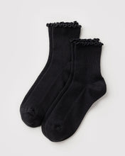 Load image into Gallery viewer, Lettuce Edge Sock Set of 2 - Black