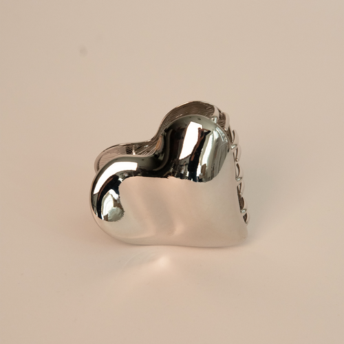 Heart-Shaped Hair Claw l Silver