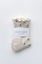 Load image into Gallery viewer, Petal Ruffled Hugger Crew Socks: Cream Petal