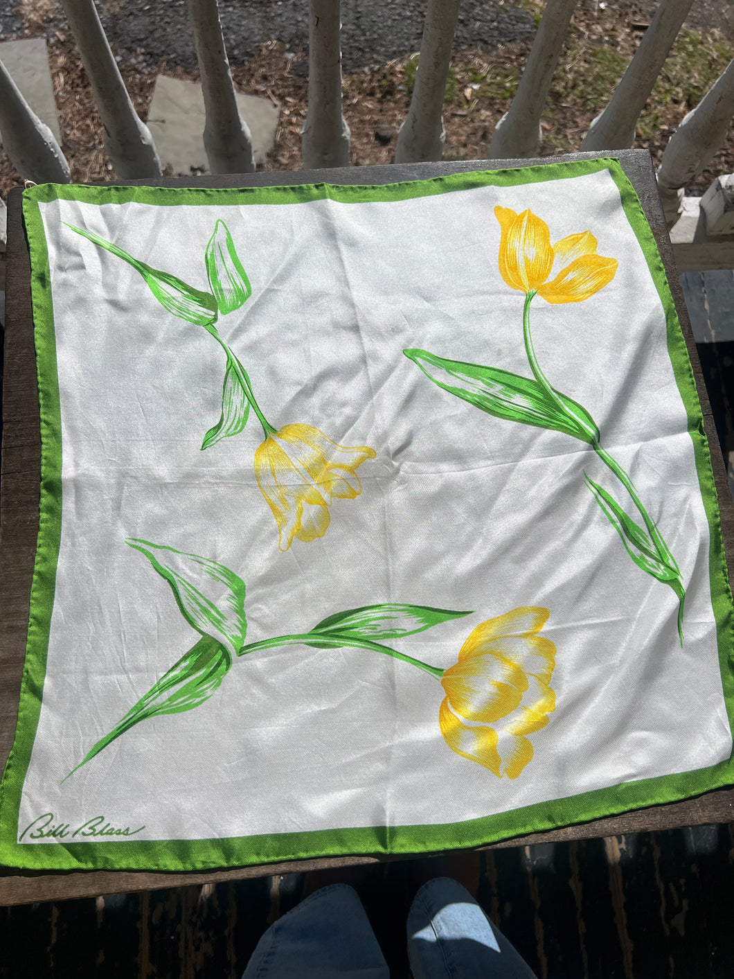 VTG Yellow Tulip Square Scarf