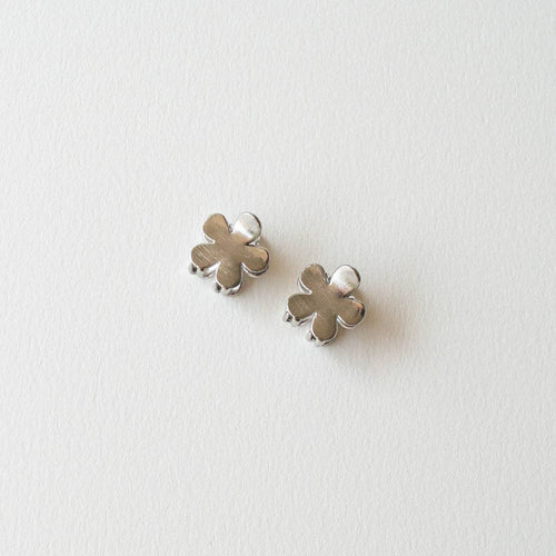 Micro Metal Daisy Flower Hair Clip Set: Silver