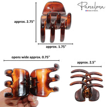 Load image into Gallery viewer, Parcelona French Classic Large Pony Cellulose Jaw Hair Claw for Women and Girls: Shell-Black