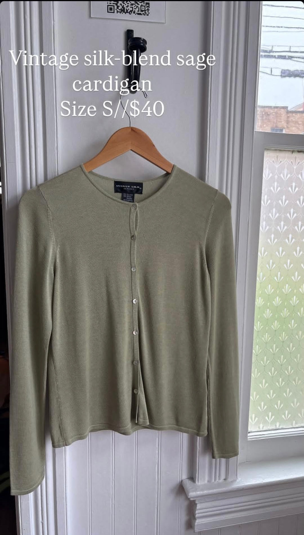 VTG Silk Blend Sage Cardigan [S P]