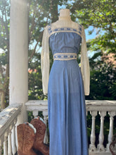Load image into Gallery viewer, VTG Blue + Cream Maxi Dress [XS]