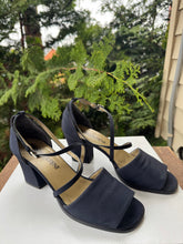 Load image into Gallery viewer, YSL Navy Heeled Sandals [6] [as is]