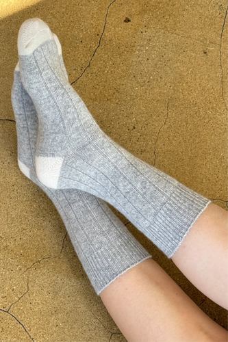 Classic Cashmere Socks: Grey Melange