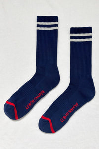 Extended Boyfriend Socks: Navy