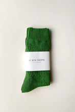 Load image into Gallery viewer, Modal Eyelet Socks: Palm Green