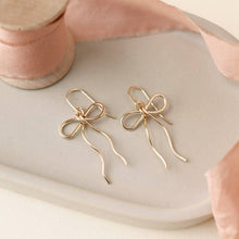 Load image into Gallery viewer, Coquette Bow Earrings: 14k Gold Fill