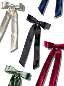 The Perfect Slim Satin Bow Clip: Sage