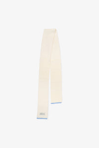 The Alpaca Skinny Scarf - Arctic White/Sky Blue