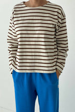 Load image into Gallery viewer, Sailor Top - Coffee Stripe