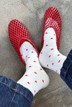 Load image into Gallery viewer, Sneaker Socks: Heart - White / Red
