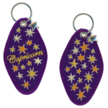 Load image into Gallery viewer, Capricorn Embroidered Retro Motel Keychain