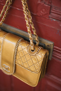CHANEL Patent Medium Madison Flap bag in Gold