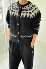 Load image into Gallery viewer, Alpaca Cabin Cardigan - Black